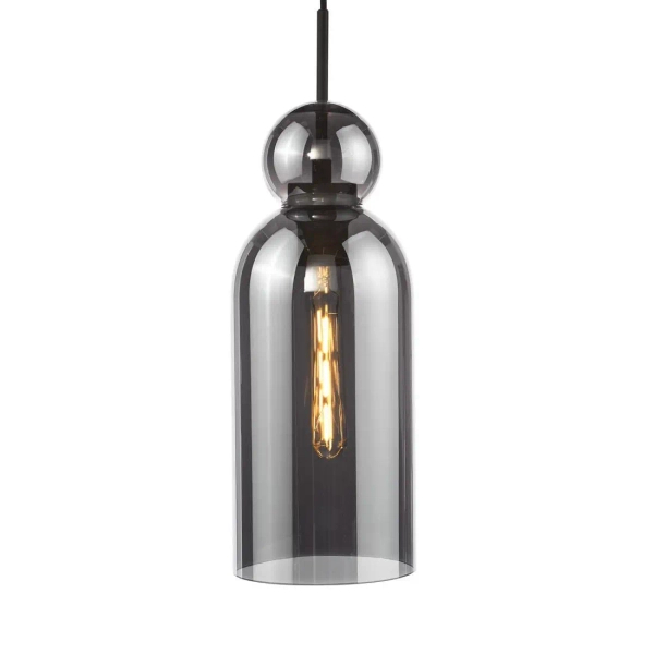 Loftowa wisząca lampa Tao TAO0110 do salonu czarny przydymiona