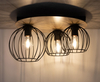 Lampa sufitowa Cyber 32356 druciak do przedpokoju czarny drewno