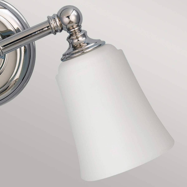 Podwójna lampa ścienna Huguenot Lake FE-HUGOLAKE2BATH Feiss szkło chrom