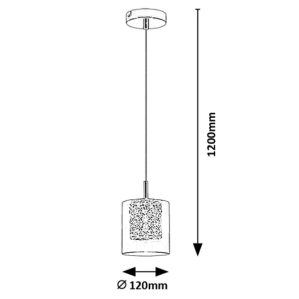Okrągła lampa wisząca Duchess 3114 z kryształkami do sypialni chrom
