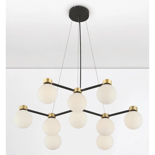 Kulista lampa wisząca do salonu CAMINOS LE44543 złoty czarny biały