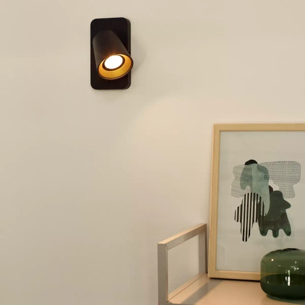 Ścienny kinkiet TURNON 09928/05/30 Lucide stożek loftowy czarny