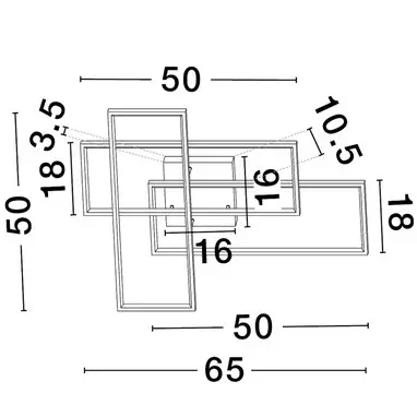 Metalowa lampa ścienna do salonu DENVERA LE45478 LED 48W 3200K frame czarna