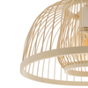 Lampa zwisająca Krabi 11158 japandi bambusowa miska cage metalowa biała
