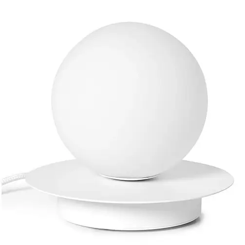 Stołowa lampa do salonu Borra B1A111P1 z wtyczką okrągła biała