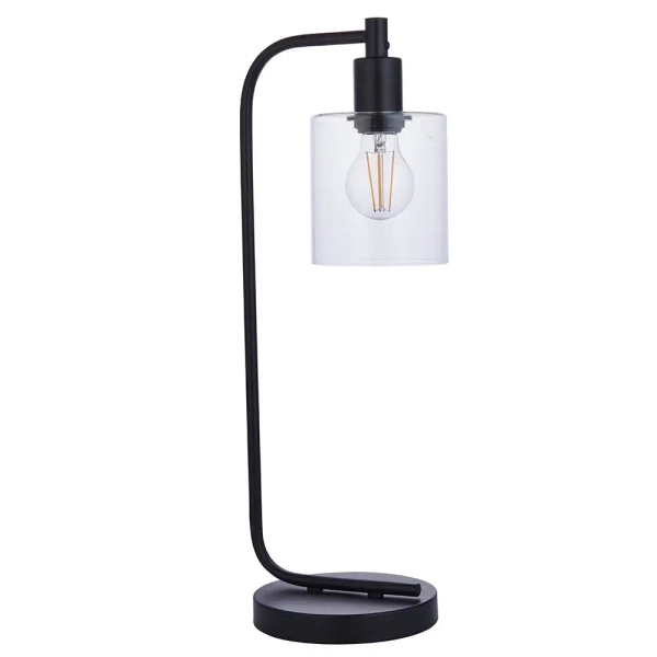 Stołowa lampa Toledo 95457 szklana czarny przezroczysty
