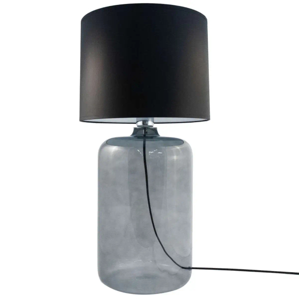 Stojąca Lampa nocna AMARSA 5510BK szklana LAMPKA stołowa czarna grafitowa