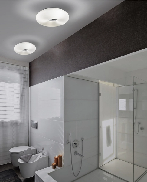 Okrągły plafon nowoczesny Optimus do przedpokoju biały