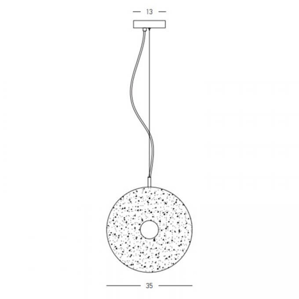Okrągła lampa wisząca 23075 LED 11W 3000K dysk szklany czarny