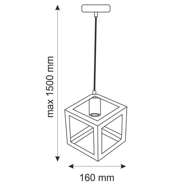 Industrialna LAMPA wisząca SWEDEN 305510 Polux metalowa OPRAWA zwis kostka cube czarna