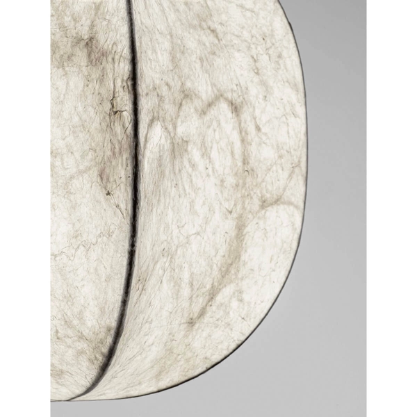 Owalna lampa wisząca MAPIRI LE44747 pajęczyna do salonu jedwabna biała