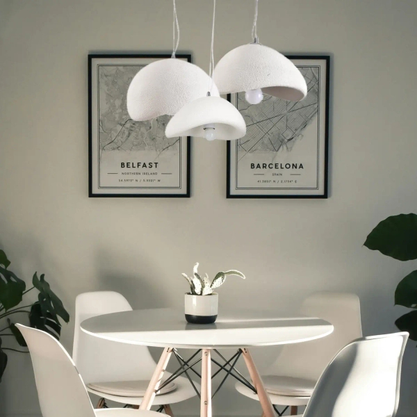 Lampa wisząca nowoczesna biała tworzywo STONE DN426-800 kloszowa E27 do jadalni 1p