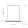 Lampa wisząca Espada QN-ESPADA-LP-PC LED 38W 3000K tuba szklana srebrny