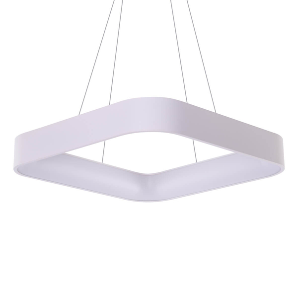 Kwadratowa lampa wisząca Solvent LED 32W do pokoju biała