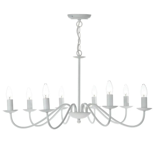 Wisząca lampa świecznikowa Irwin IRW0802 do jadalni biała
