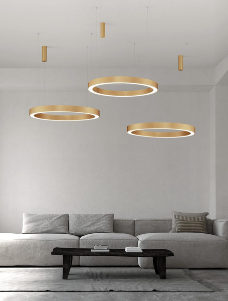 Wiszący żyrandol ściemnialny SONORA LE42815 nad łóżko LED 80W złoty