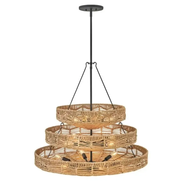 Ekologiczny żyrandol do salonu Ophelia QN-OPHELIA-13P-BK-CAM rattan brązowy