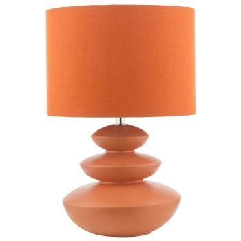 Ceramiczna stołowa lampa Discus DIS4211 abażurowa pomarańczowa