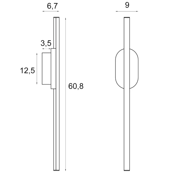 Liniowa lampa ścienna Amor W0418 LED 12W 3000K IP44 kamień naturalny złoty