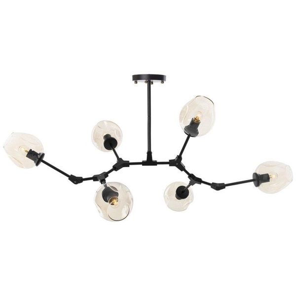 Lampa wisząca molekuły Modern orchid ST-1232-6 black transparent Step nad stół czarna