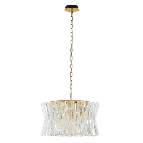 Lampa wisząca glamour MELUNTO LE45152 kryształki do salonu złota