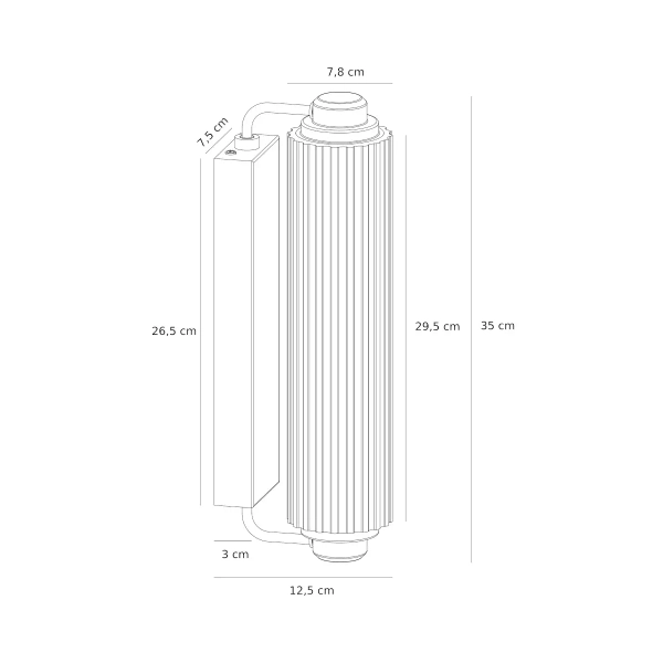Ścienny kinkiet do salonu Nimal 2310521035 tuba IP44 mosiądz