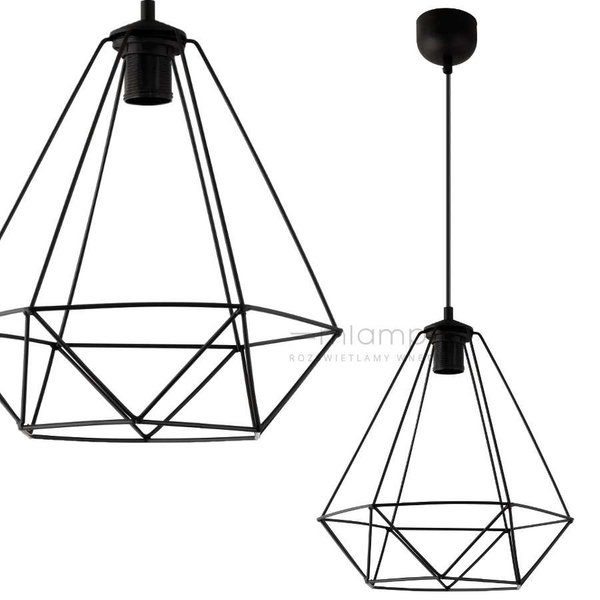 Industrialna lampa wisząca VEN W-1201/1 druciany czarny