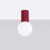 Okrągła lampa sufitowa HALO SL.1748 szklana kula IP44 biała burgundowa