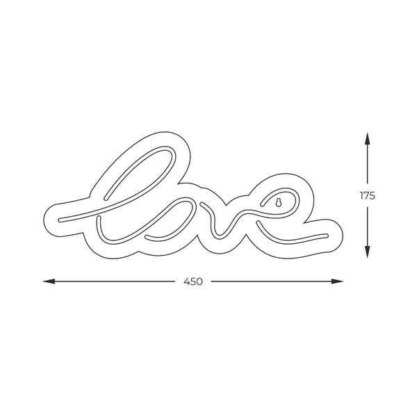 Lampka neonowa LED stołowa Neon FM-WN01 Zumaline love różowa biała