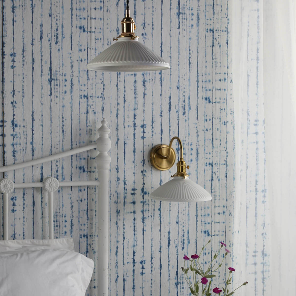 Wisząca lampa ceramiczna Hadano HAD0140-10 mosiądz biały