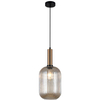 LAMPA wisząca ANTIOLA PND-5588-1L-BRO+AMB Italux szklana OPRAWA plisowany ZWIS loftowy mosiężny bursztynowy
