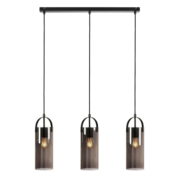 Potrójna lampa wisząca Glory 108219 Markslojd loftowa szklana czarna