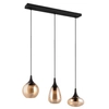 Potrójna lampa nad stół VESTARI DL313317000 szkło czarna bursztynowa