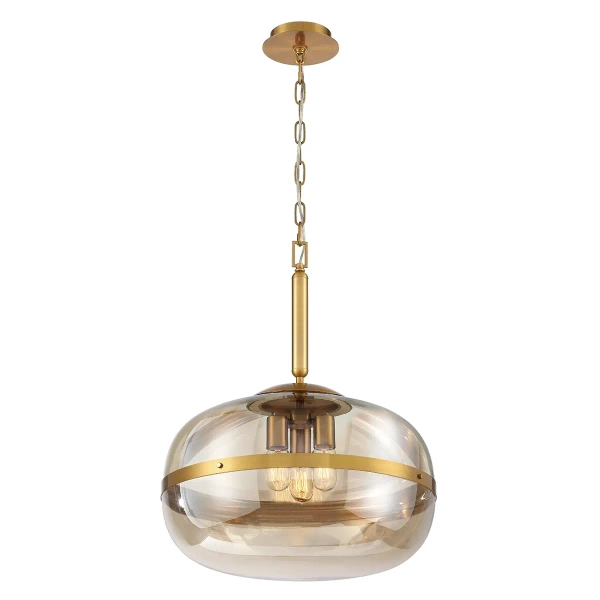 Wisząca lampa retro Nottingham QN-NOTTINGHAM-3P-AB złoty przezroczysty