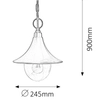 Zewnętrzna LAMPA wisząca KONSTANZ 8246 Rabalux metalowa OPRAWA zwis ogrodowy outdoor IP44 czarny