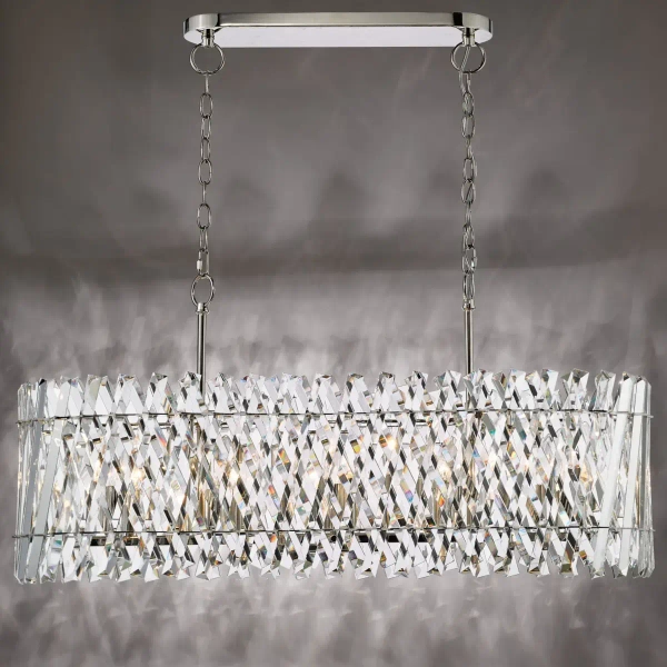 Pałacowy żyrandol Entwine ENT2338 do jadalni kryształowy nikiel