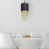 Glamour LAMPA wisząca ALMERIA MLP6439 Milagro okrągła OPRAWA materiałowy ZWIS kryształki crystals czarne