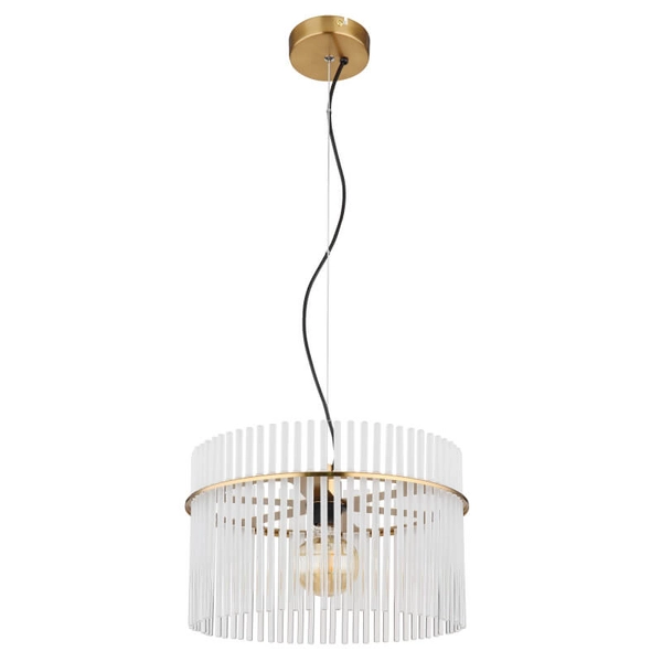 Zwisowa lampa szklana GORLEY 15698HM glamour złota przezroczysta