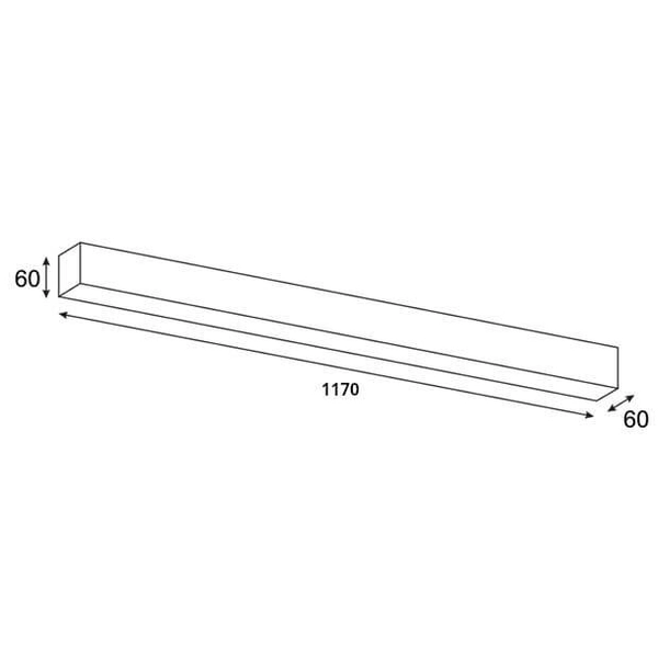 Lampa liniowa prostokąt Lupinus 3115012203-1 Elkim LED 32W 4000K czarna