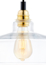 Wisząca LAMPA skandynawska LONGIS 10873105 Kaspa loftowa OPRAWA szklany ZWIS okrągły złoty przezroczysty czarny