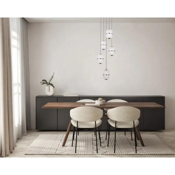 Wisząca lampa nad stół Alani PND-34375-5-BK LED 140W 3000K czarny złoty
