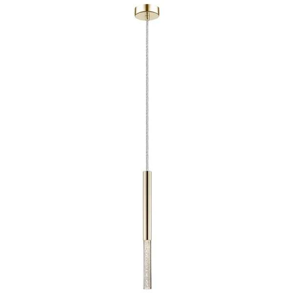 Wisząca lampa ONE P0461-01E-F7F7 sopel LED 5W 3000K tuba metalowa złota