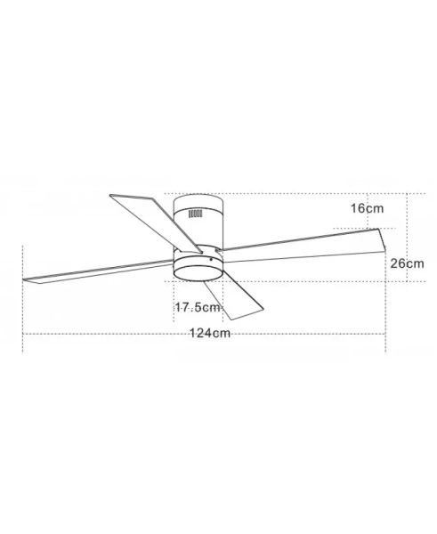 Nowoczesny wentylator sufitowy 19138 LED 15W CCT drewno czarny