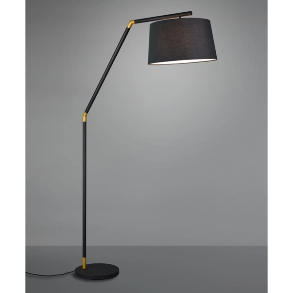 Tekstylna lampa podłogowa Tracy 462100132 Trio do salonu metalowa czarna
