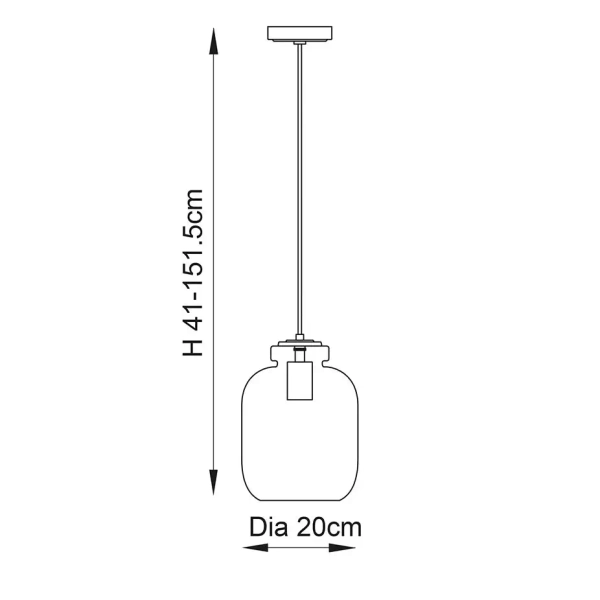 Szklana lampa wisząca Lyra 106923 do jadalni mosiądz przezroczysta