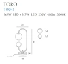 Stojąca LAMPA stołowa TORO T0041 Maxlight metalowa LAMPKA kula LED 3W + 5W 3000K szklana złota biała