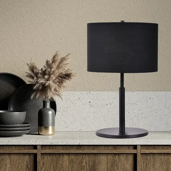 Nocna lampka sypialniana Fogo LP-0304/2T BK Light Prestige abażurowa czarna