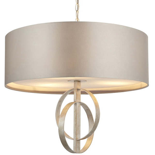 Zwis na łańcuchu L&-195216 Light& z abażurem antyczne srebro