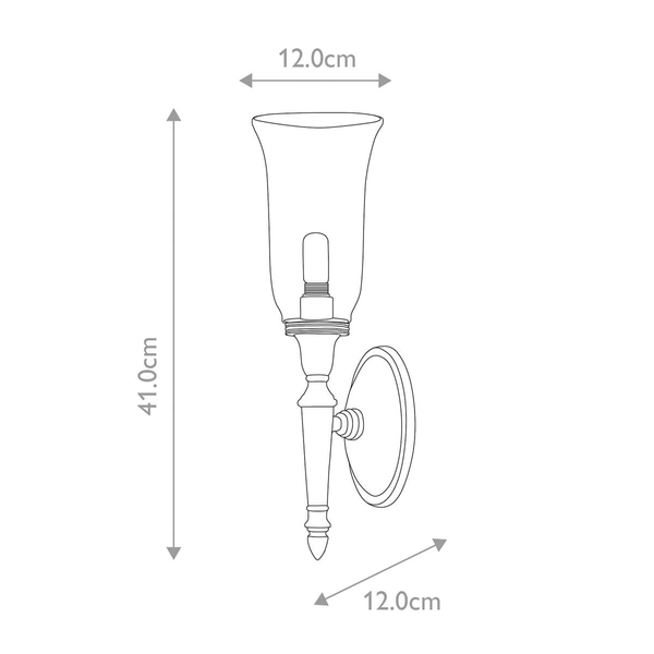 Ścienna lampa vintage BATH-DRYDEN2-PC polerowany chrom