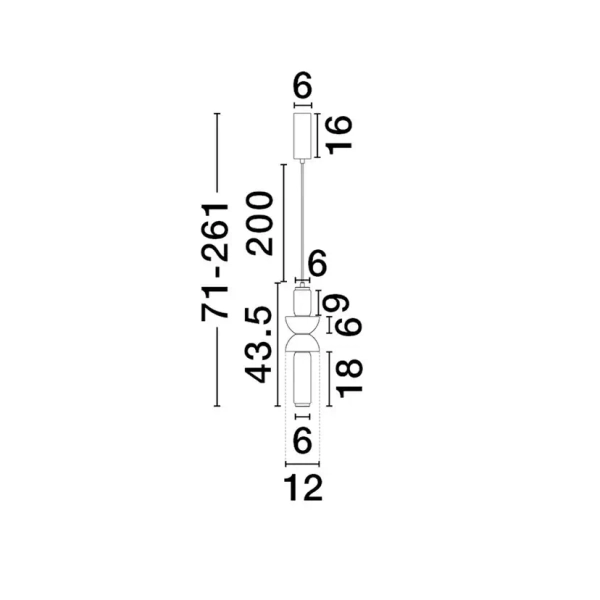 Wisząca lampa podłużna GLORICA LE45191 LED 15W 3000K szklana szara